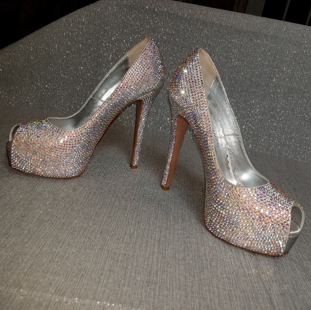 Francesco Sacco 36.5 Iridescent Crystal Pumps